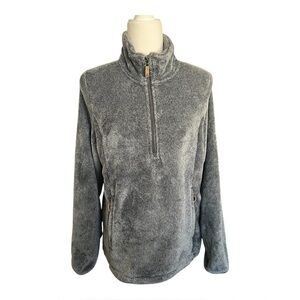 Gerry Women's Fleece 1/4-Zip Pullover Southwest Sherpa Fleece Gray Size Large